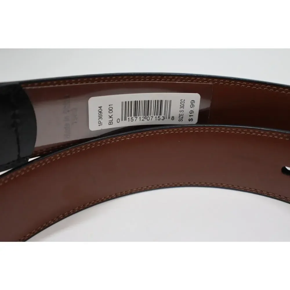 Perry Ellis Black‎ and Brown Bonded Leather Lined on Faux Leather Belt Size S